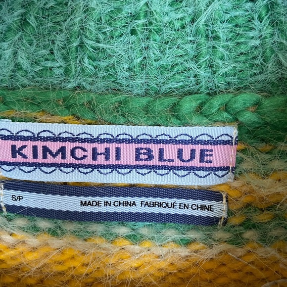 Urban Outfitters Kimchi Blue Fuzzy Sweater Size S Multicolor Slouchy Mock Neck - Picture 10 of 11